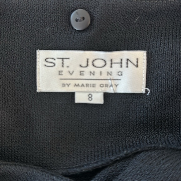 St John Evening,Marie Gray black jacket size 8. St John Basic black skirt size 8 - Picture 5 of 8